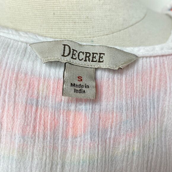 Decree White Cotton Tank Top Small Crop Cami Sequins Embroidered Festival Boho - Picture 8 of 9